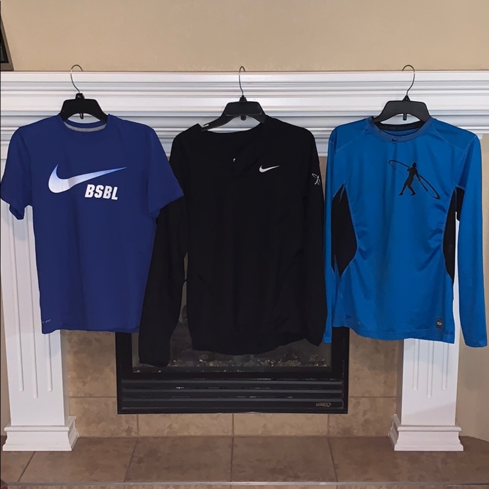 Lot of 3 Nike Baseball Shirts/Windbreaker